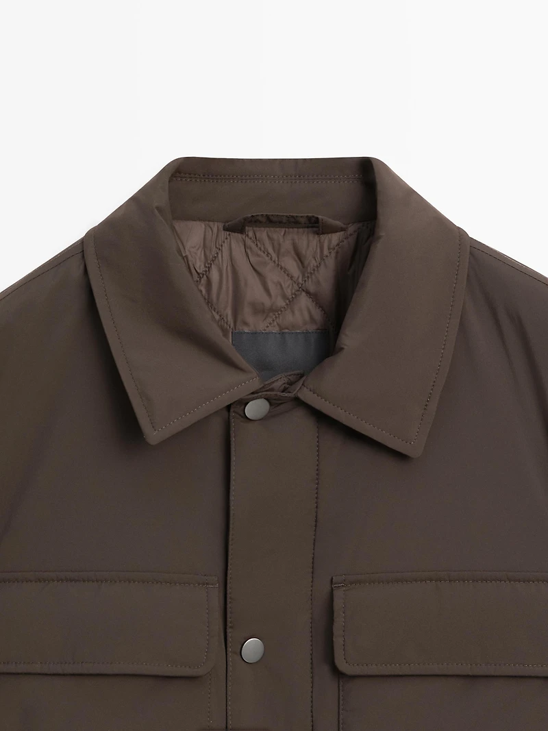 Overshirt with pockets and collar piece