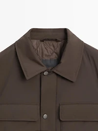 Overshirt with pockets and collar piece