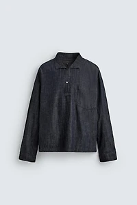 RELAXED FIT DENIM POLO SHIRT