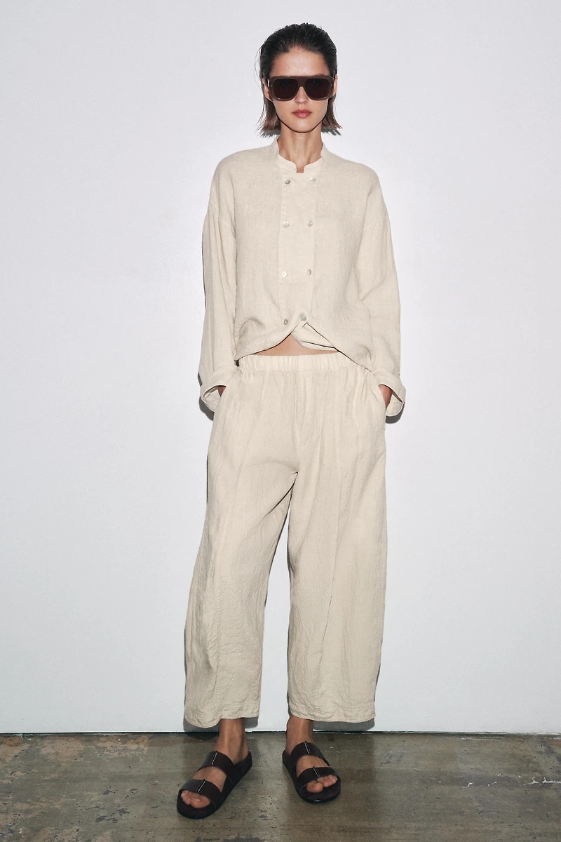 100% LINEN OVERSHIRT ZW COLLECTION