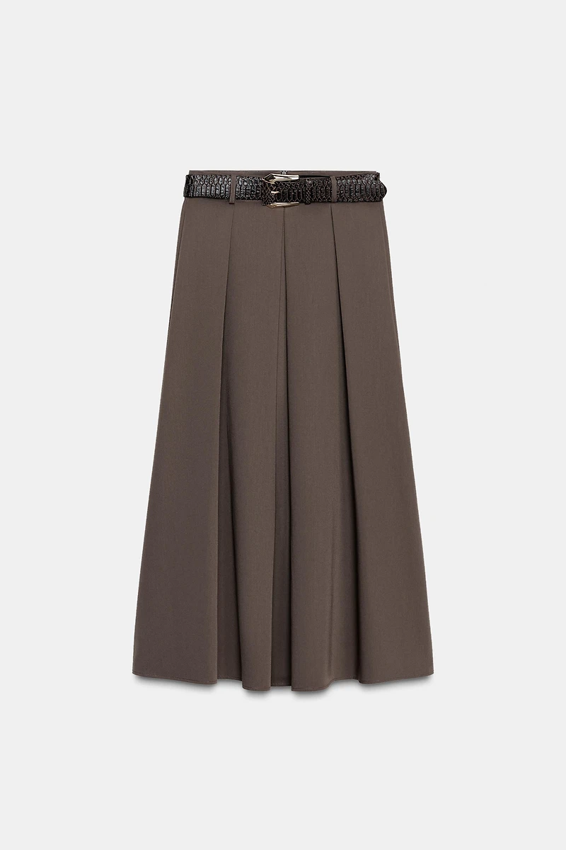 JUPE MI-LONGUE CAPE CEINTURE