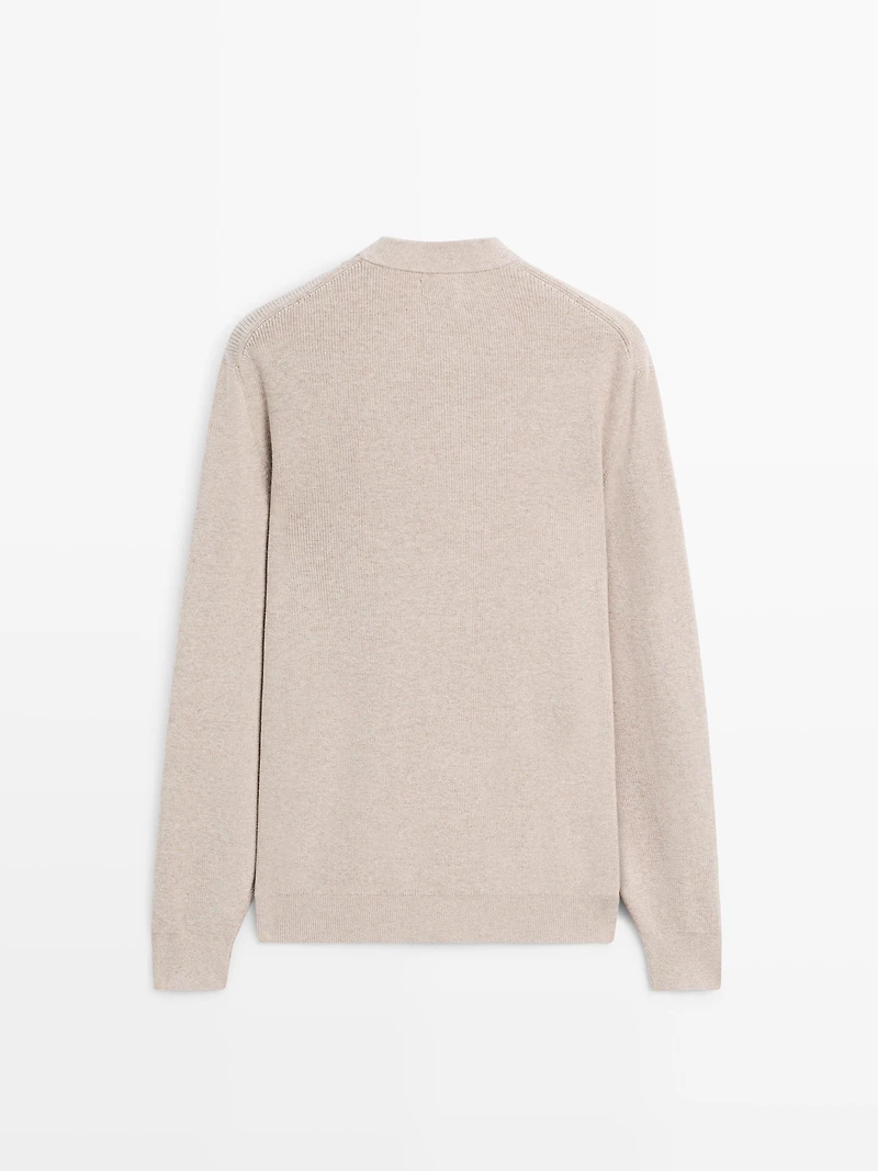 100% cotton knit henley sweater
