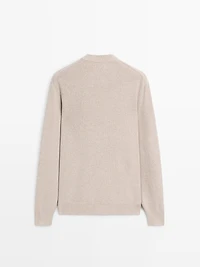 100% cotton knit henley sweater