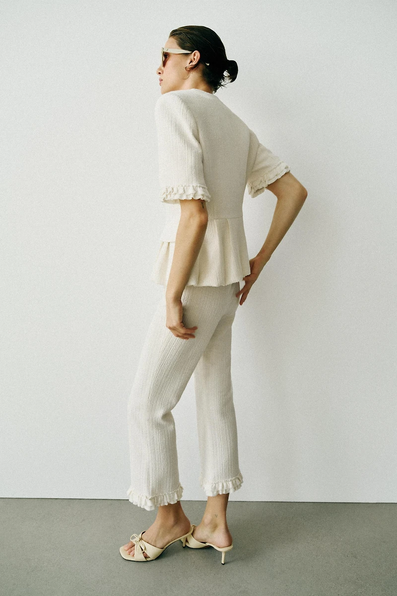 MINI FLARE RUFFLED PANTS