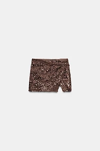 SEQUIN KNOTTED MINI SKORT