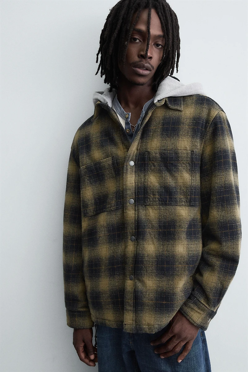 PLAID HOODIE OVERSHIRT
