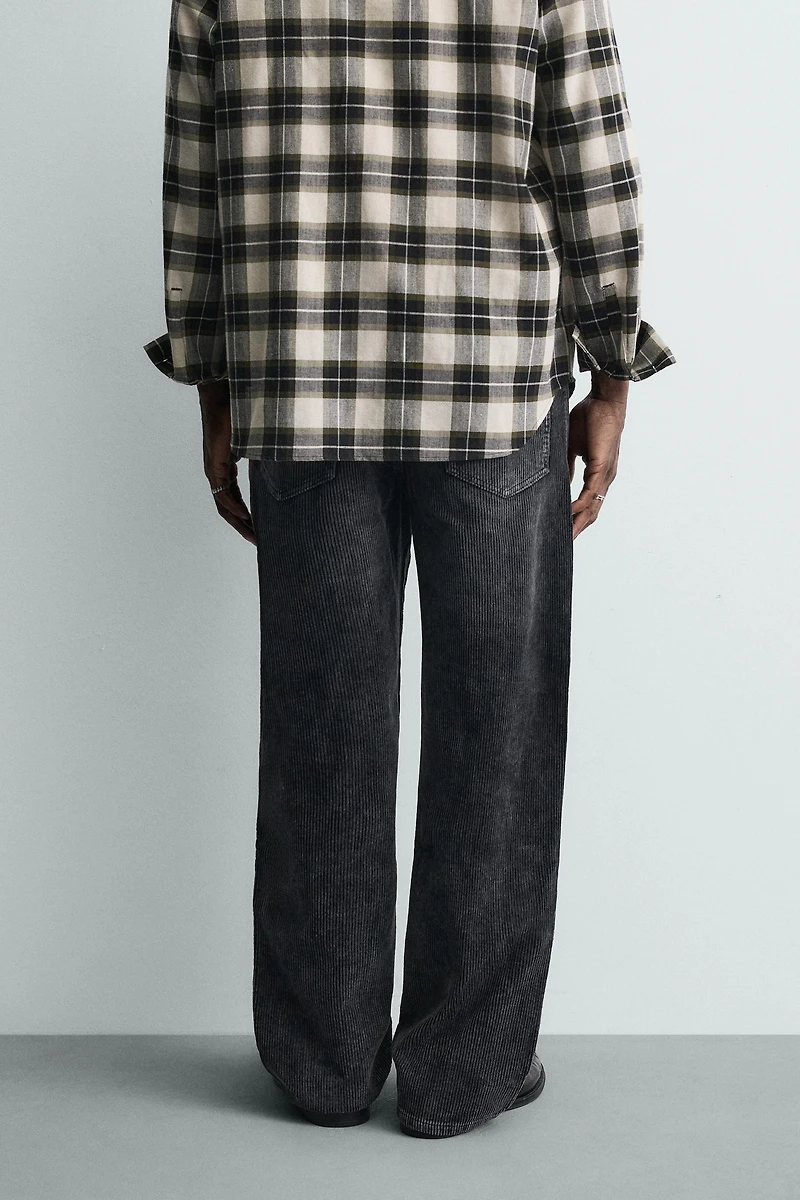BAGGY FIT CORDUROY PANTS WITH TWISTED SEAMS
