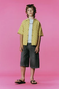 CHECKERBOARD CROCHET SHIRT