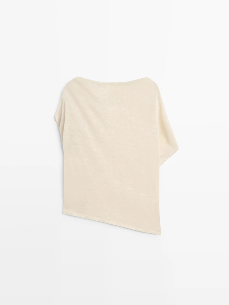 Cape cropped asymétrique en lin mélangé