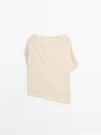 Cape cropped asymétrique en lin mélangé