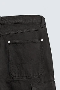 RELAXED FIT CARGO PANTS WITH STRAPS