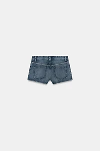 STUDDED TRF DENIM SHORTS