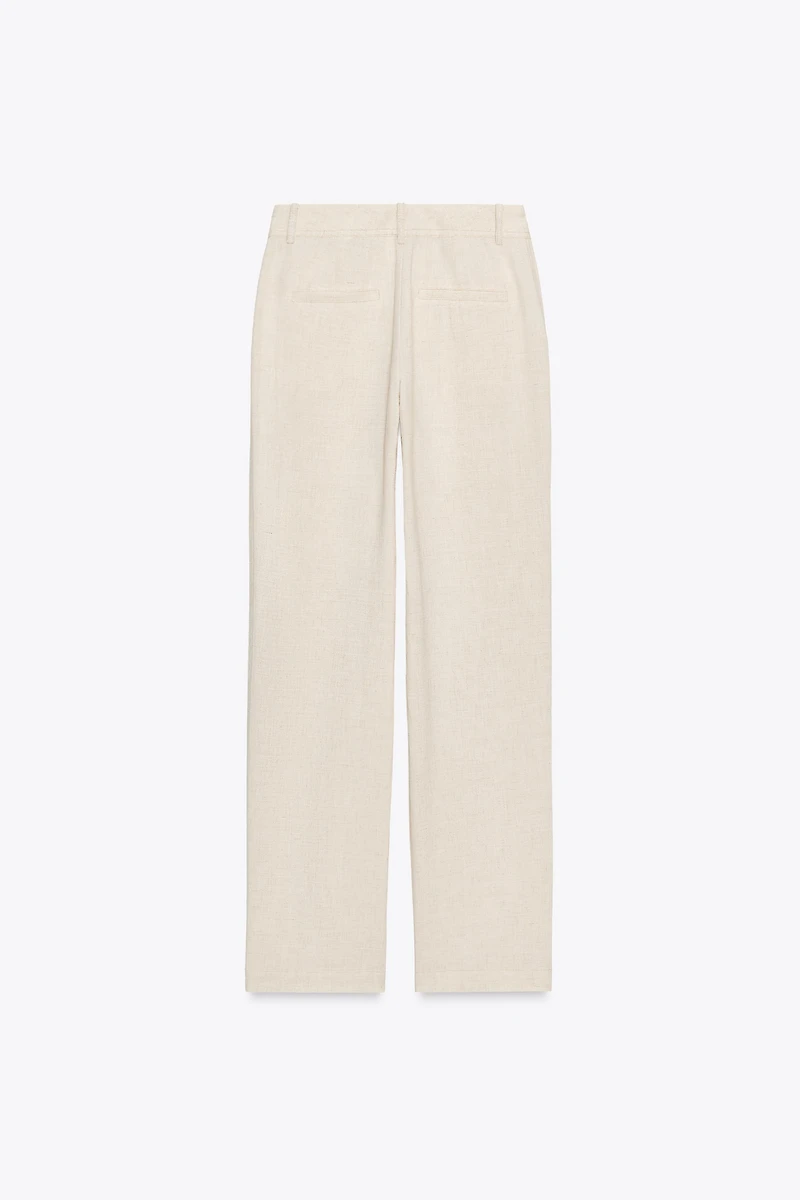 PANTALON DROIT AVEC LIN