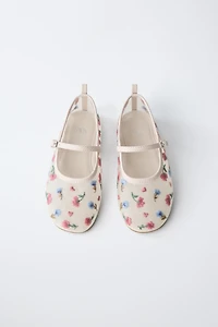 FLORAL EMBROIDERY BALLET FLATS