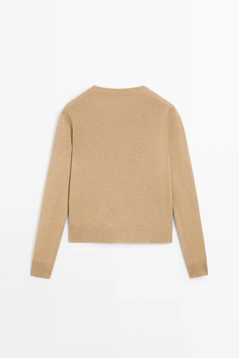 100% cashmere cropped knit cardigan