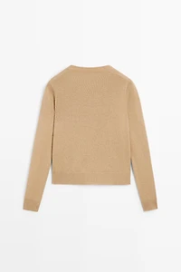 100% cashmere cropped knit cardigan