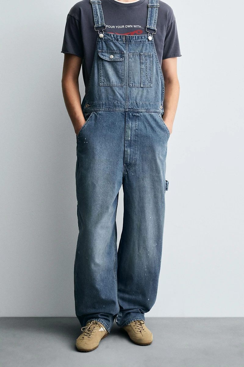 SALOPETTE EN DENIM BAGGY FIT