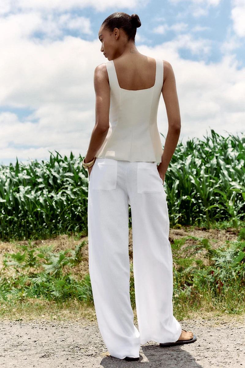 TOP GILET STRETCH PÉPLUM