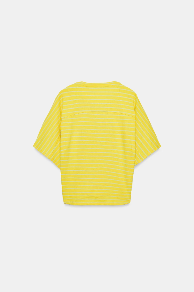 COTTON-LINEN STRIPED T-SHIRT