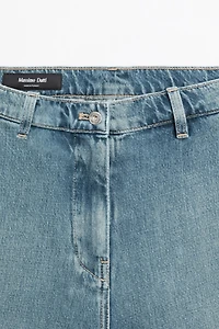 Long denim Bermuda shorts