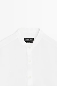 Chemise regular fit 100 % lin à col officier