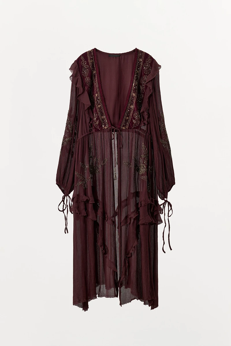 COMBINATION SEQUIN GEORGETTE TOP