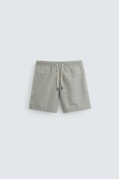 GEOMETRIC PRINT MID-LENGTH SWIMSUIT