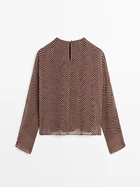 Flowing geometric print blouse