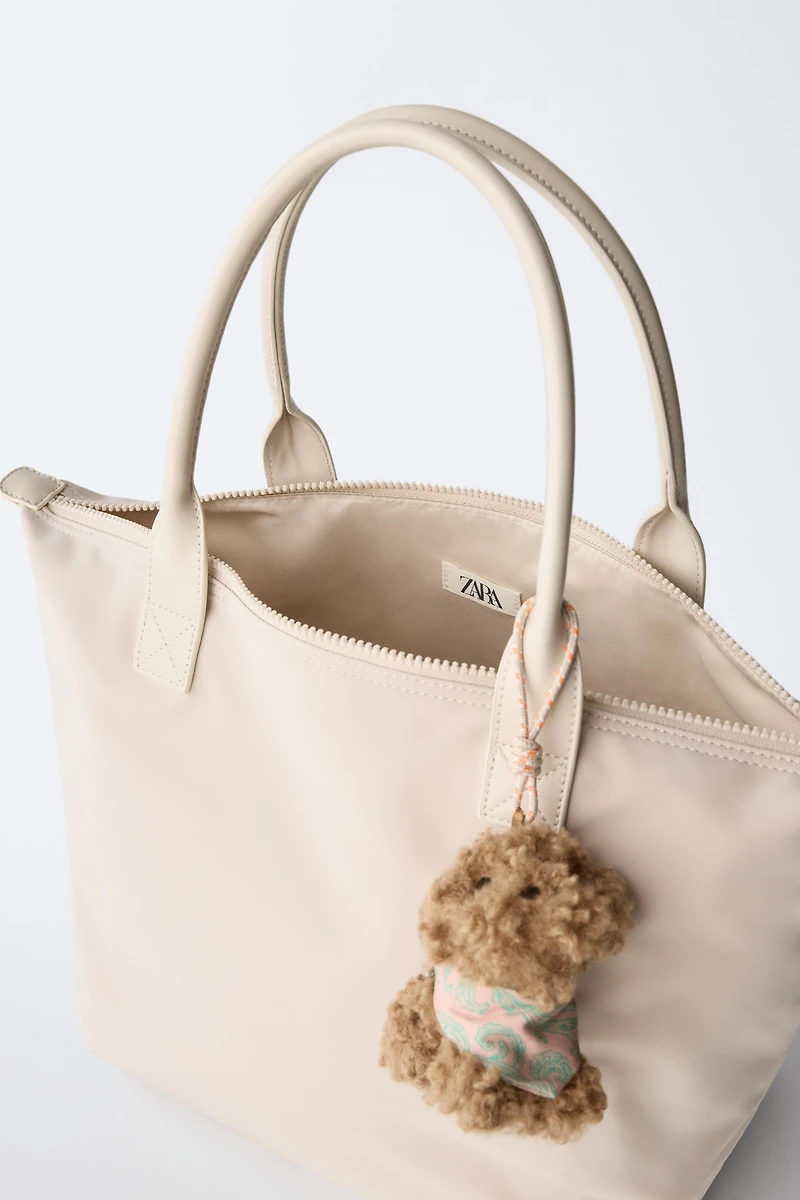 SAC SHOPPER NYLON CHARM CHIEN