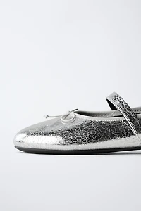 METALLIC BALLET FLATS