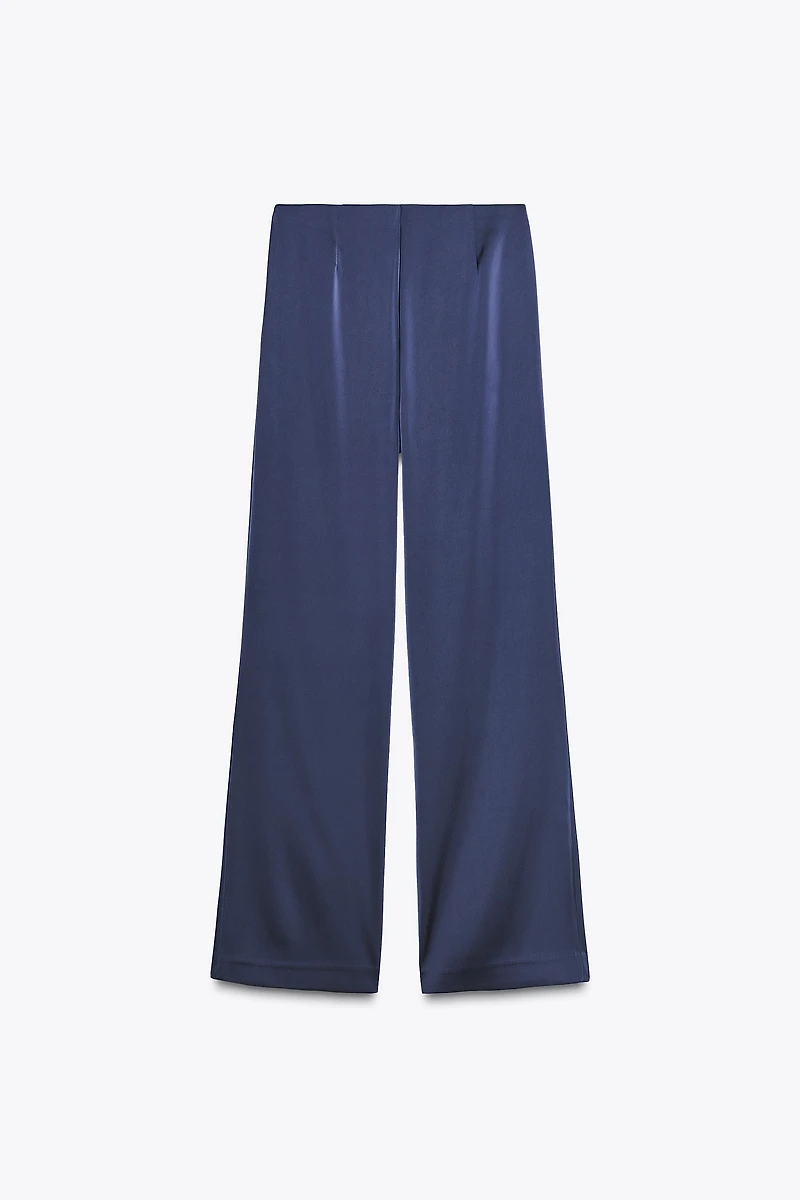 HIGH-WAISTED SATIN PANTS