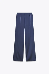 HIGH-WAISTED SATIN PANTS