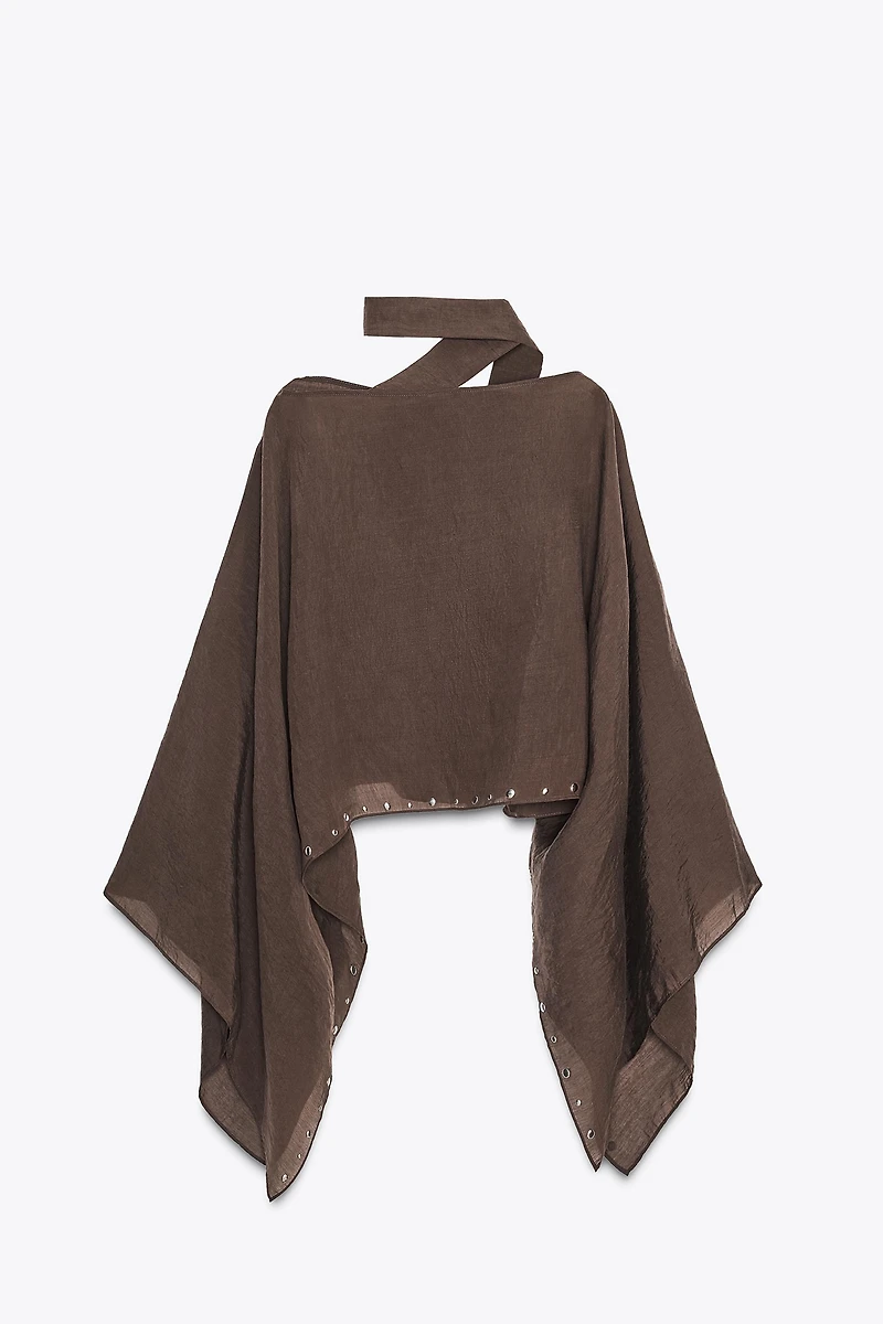 STUDDED SCARF CAPE