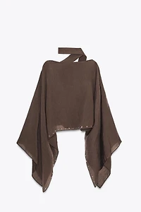 STUDDED SCARF CAPE