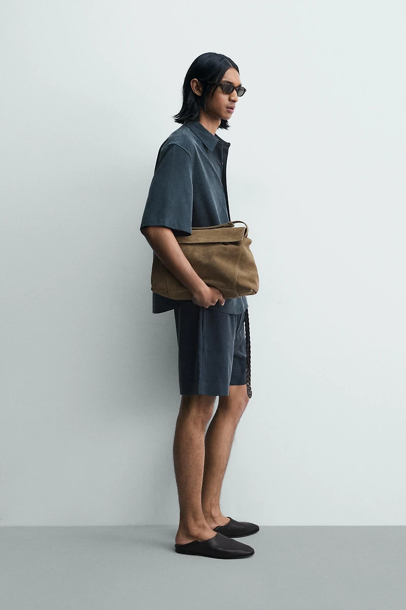 WASHED EFFECT RELAXED FIT SHORTS