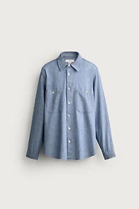 CHEMISE REGULAR FIT EN CHAMBRAY À POCHES