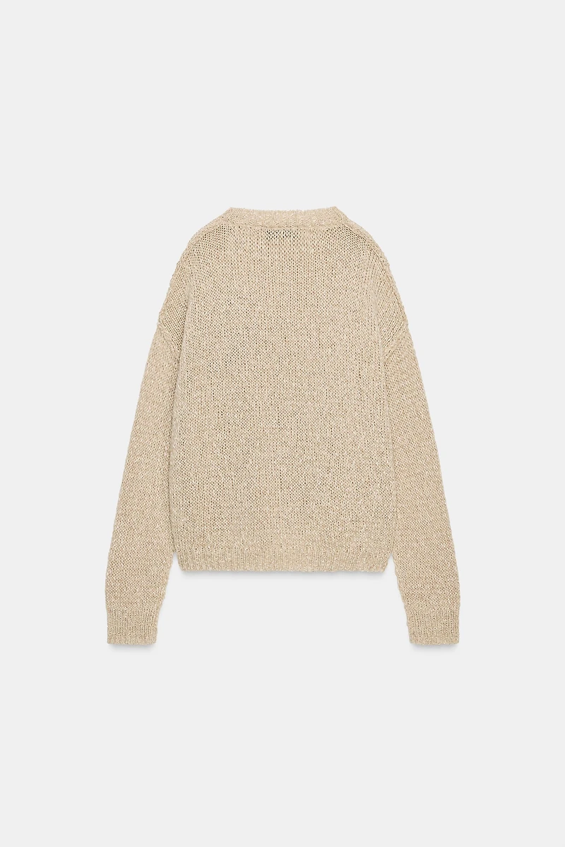 EMBROIDERED TEXT WOOL SWEATER