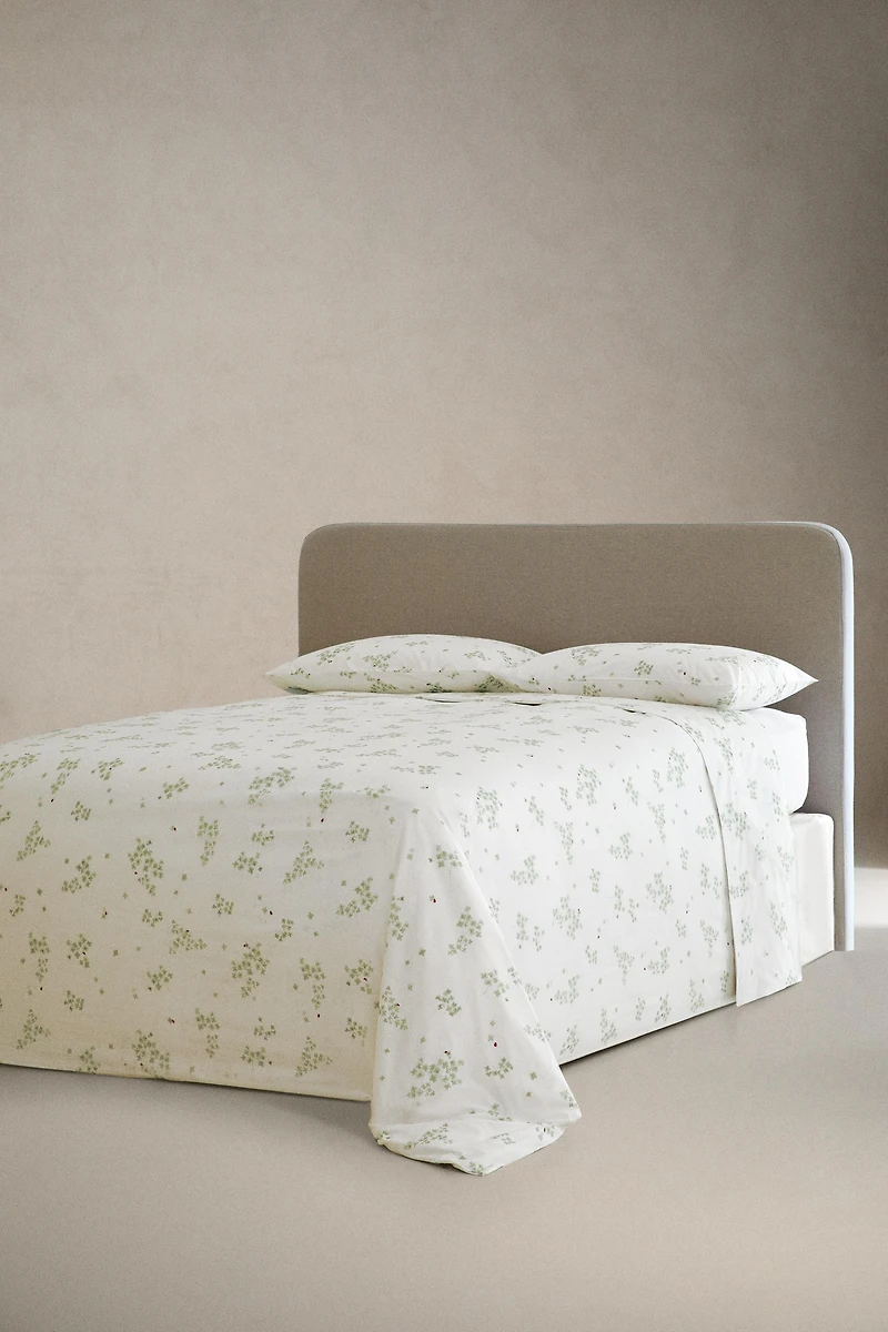 CLOVER AND LADYBUG COTTON FLAT SHEET