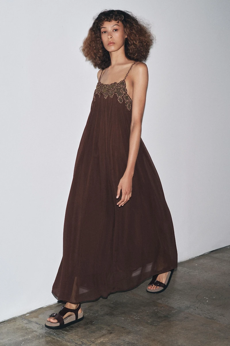 EMBROIDERED LONG DRESS ZW COLLECTION