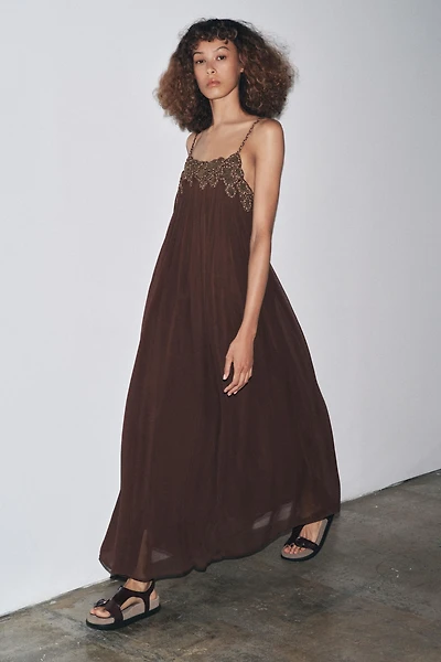EMBROIDERED LONG DRESS ZW COLLECTION