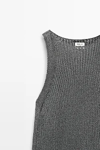 Metallic knit halter top - STUDIO