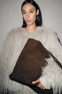 SAC MAXI SHOPPER EN CUIR VELOURS