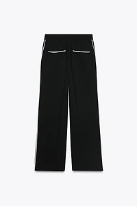 CONTRAST PIPED PANTS