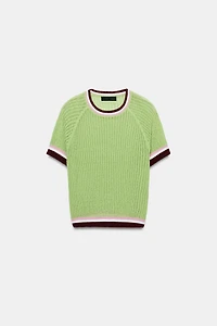 SHORT SLEEVE KNIT TOP