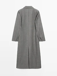 Long 100% wool coat with notch lapel - LIMITED