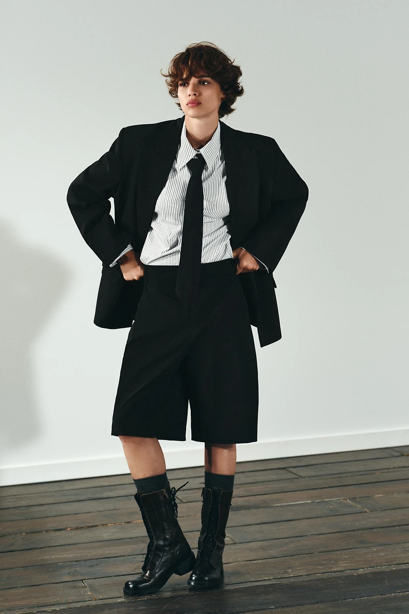 POPLIN SHIRT WITH TIE
