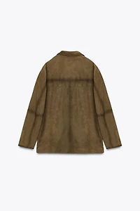 100% SUEDE OVERSIZED BLAZER ZW COLLECTION LIMITED EDITION