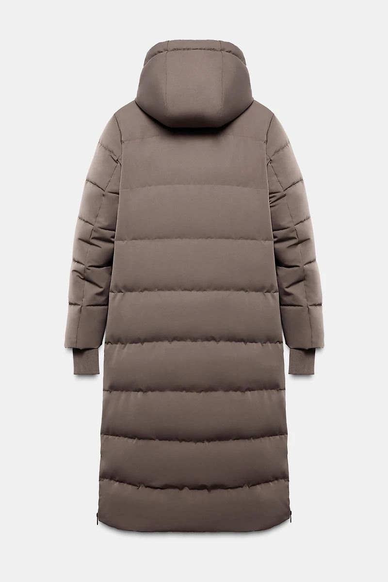 DOUDOUNE LONGUE À CAPUCHE DÉPERLANTE COUPE-VENT