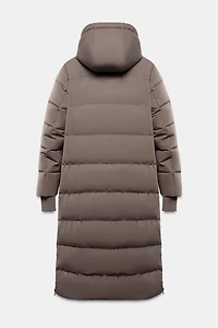 DOUDOUNE LONGUE À CAPUCHE DÉPERLANTE COUPE-VENT