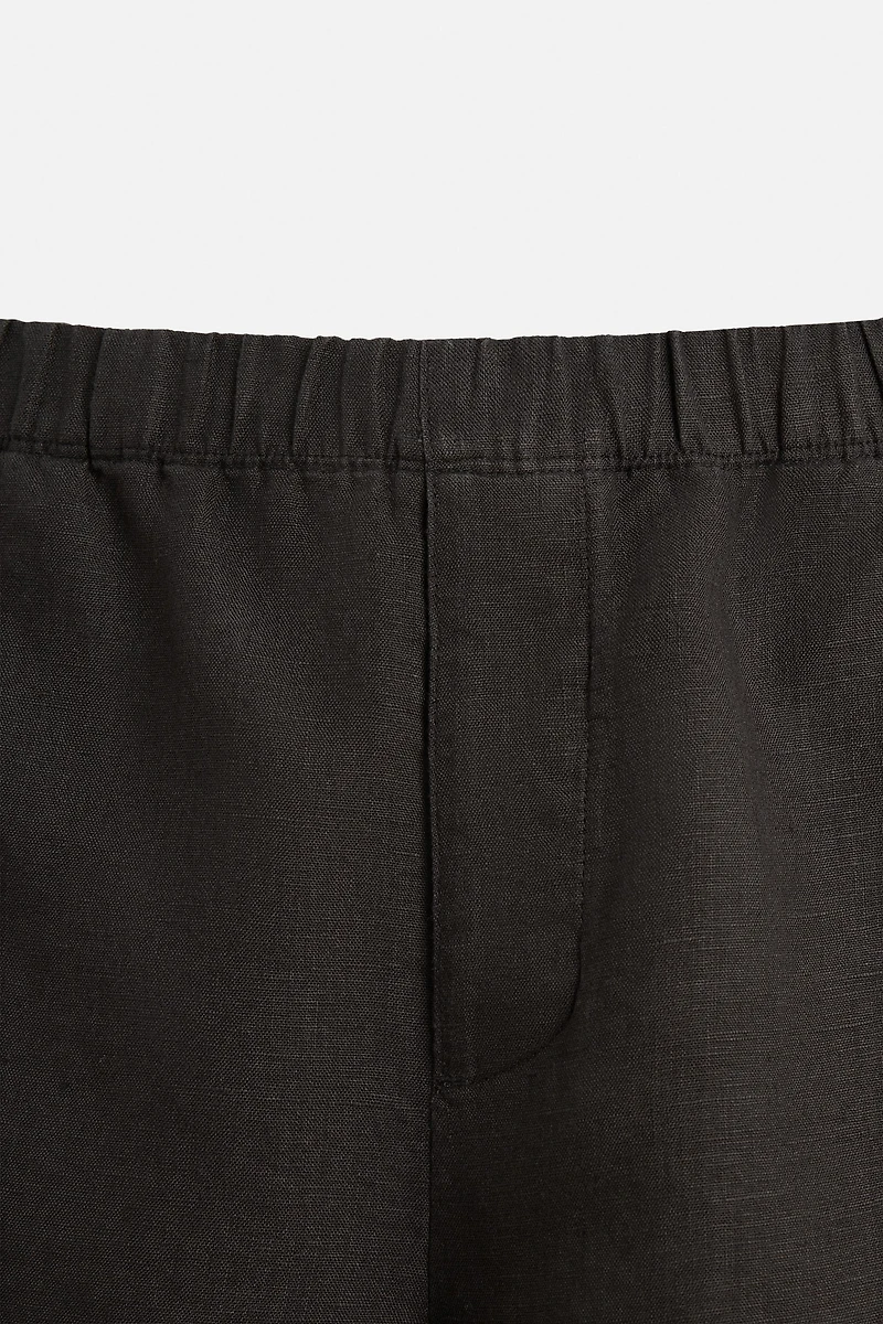 100% LINEN BERMUDA SHORTS
